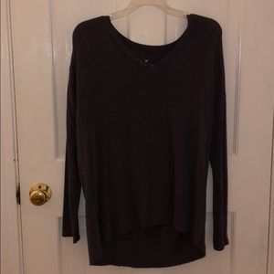 “Criss-Cross armed”plush sweater in plum